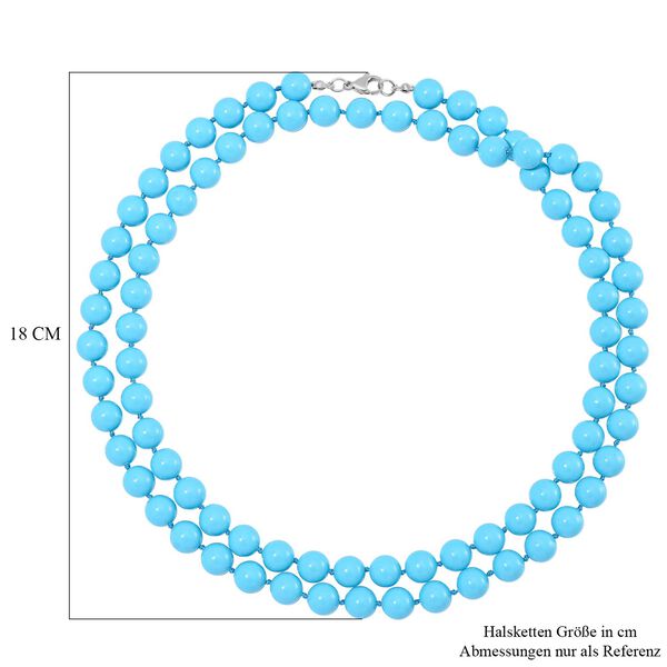 Sleeping Beauty türkisfarbene Muschelkernperlen Halskette, 100 cm image number 5