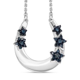 GP Italienische Garten Kollektio - Blauer Diamant, Kanchanaburi Blauer Saphir Halskette ca. 45 cm 925 Silber rhodiniert ca. 0.26 ct