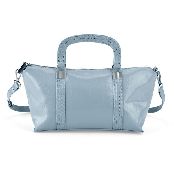 Klassische Leder Crossbody Tasche im Clean Chic Look 27 x 17 x 10 cm Hellblau image number 5