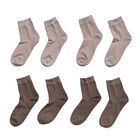 4er-Set Polycotton-Fersensocken mit Silikoneinlage zur Linderung von Rissen und für kühlenden Effekt, Größe 41-45, Braun