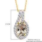 Turkizit und Zirkon Anhänger mit Kette in Silber image number 6