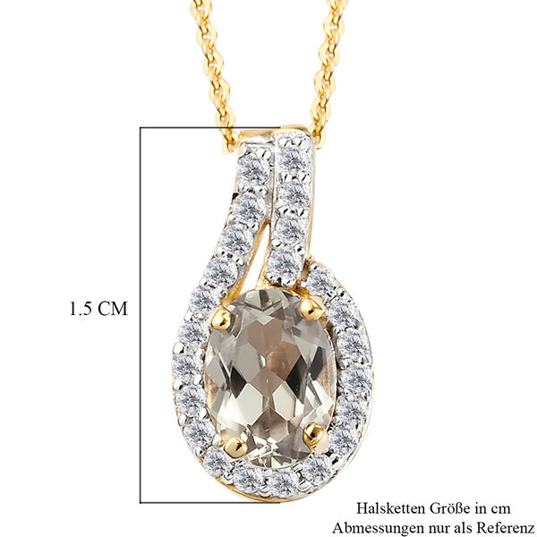 Turkizit und Zirkon Anhänger mit Kette in Silber image number 7