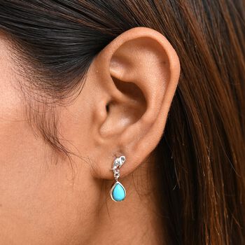 AA Sleeping Beauty T&uuml;rkis Ohrringe, 925 Silber platiniert - 1,24 ct.