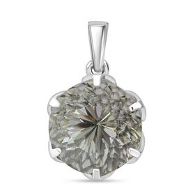 Prasiolite Anhänger 925 Silber rhodiniert ca. 6,30 ct.