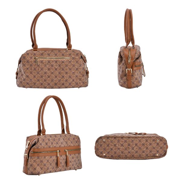 Handtasche aus Naturkork mit RFID-Schutz, braun gemustert image number 4