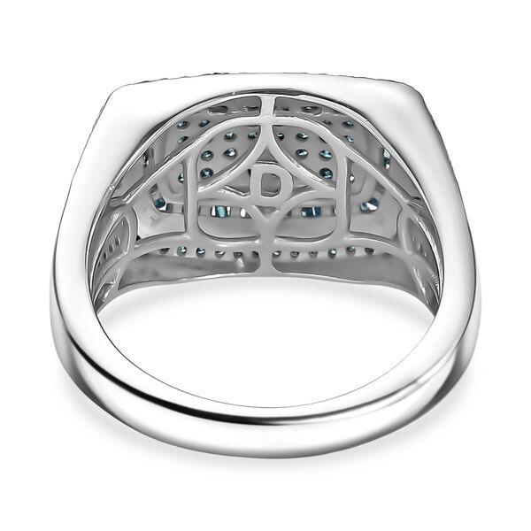 D'Joy Blauer Diamant Ring 925 Silber rhodiniert (Größe 19.00) ca. 0,99 ct image number 5