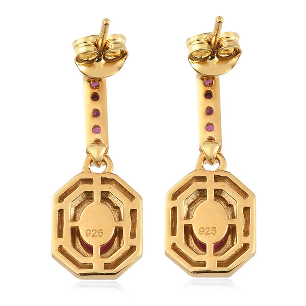 Emaillierte, afrikanische Rubin-Ohrhänger in Silber image number 4