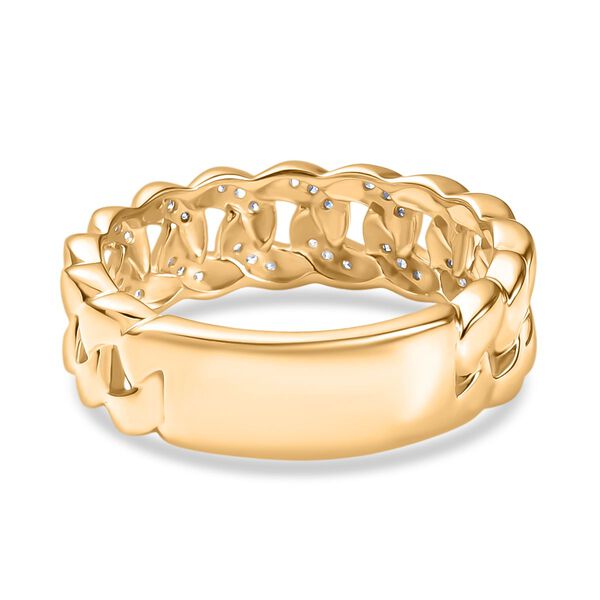 LUXURIANT DIAMOND - Lab Grown Diamant SI-GH Ring, 925 Silber 750 Gelbgold Vermeil (Gr&ouml;&szlig;e 17.00) ca. 0.24 ct image number 6