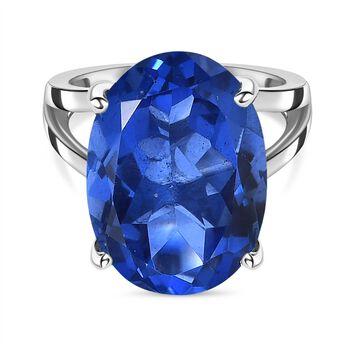 1A Ceylon Blau Triplett Quarz Ringe 925 Silber rhodiniert (Gr&ouml;&szlig;e 16.00) ca. 13.28 ct