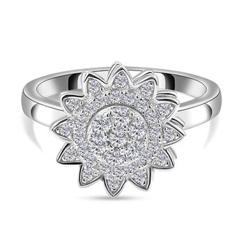 LUSTRO STELLA - Wei&szlig;er Zirkonia Cluster-Ring, 925 Silber rhodiniert (Gr&ouml;&szlig;e 16.00)