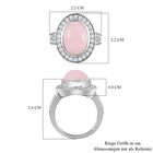 Rosa Opal und weißer Zirkon-Ring, 925 Silber platiniert, 5,83 ct. image number 6