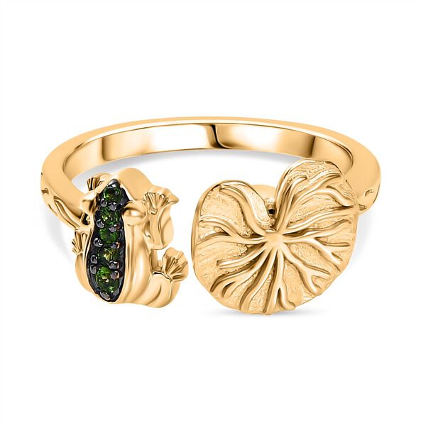 GP Italian Garden Kollektion - Nat&uuml;rlicher Chromdiopsid und Kanchanaburi blauer Saphir Ring - 0,10 ct.