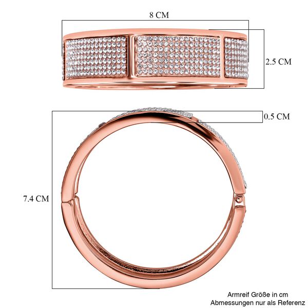 Weißer Kristall Armreif ca. 19 cm, Rosefarben image number 6