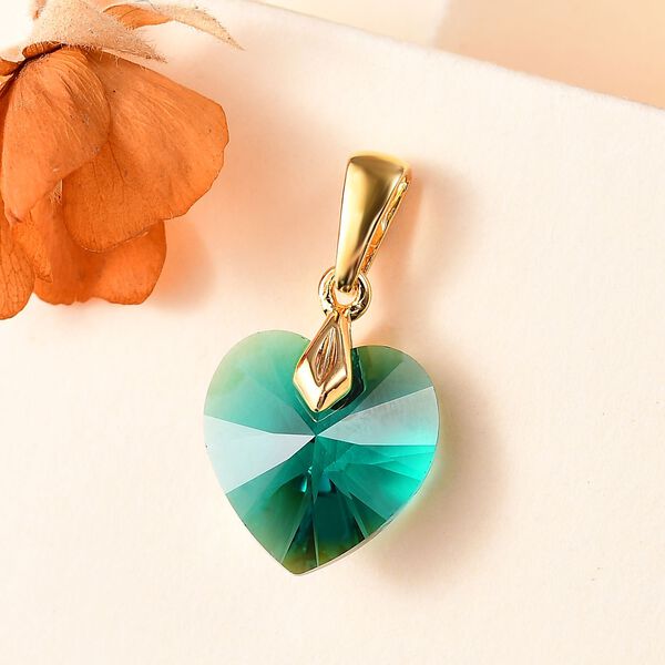 J Francis gefertigt mit SWAROVSKI- Smaragd Swarovski Kristall Herz Anhänger image number 2