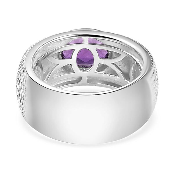Afrikanischer Amethyst-Solit&auml;r-Ring in Silberton, 0,94 ct. image number 6