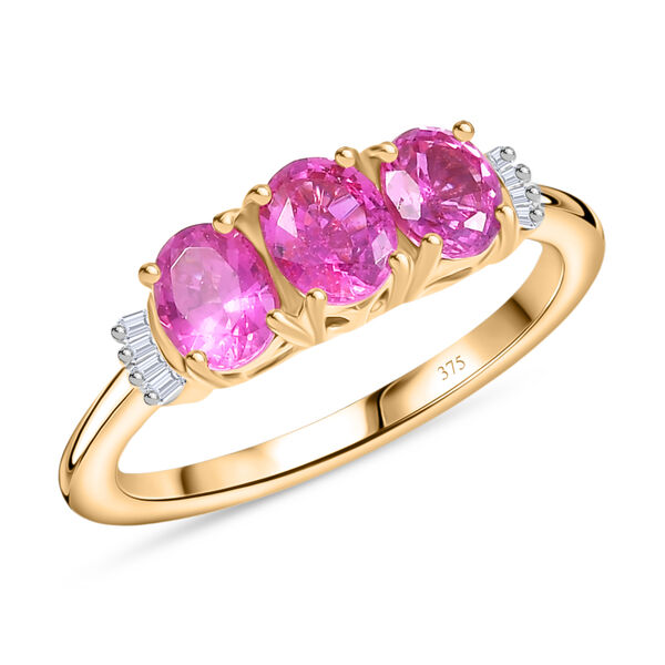 AAA Montepeuz Rubin und Diamant Ring in 375 Gold - 1,30 ct. image number 3