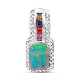 AA äthiopischer Welo Opal, mehrfarbiger Saphir und Zirkon-Anhänger - 1,45 ct.