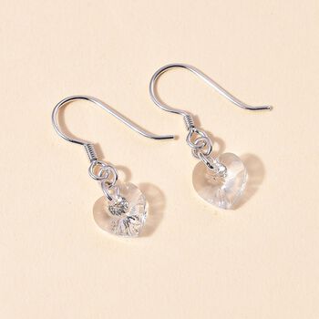 J Francis gefertigt mit SWAROVSKI- Wei&szlig;e Swarovski Kristall Herz Ohrringe