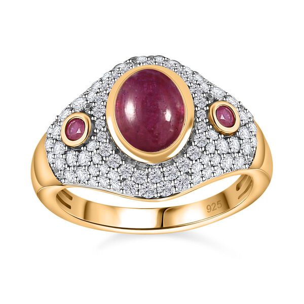 Afrikanischer Rubin und Zirkon-Ring - 3,42 ct. image number 4