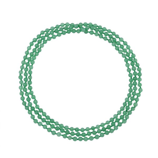 Dreilagige gr&uuml;ne Aventurin-Halskette, 150cm - 350 ct. image number 3