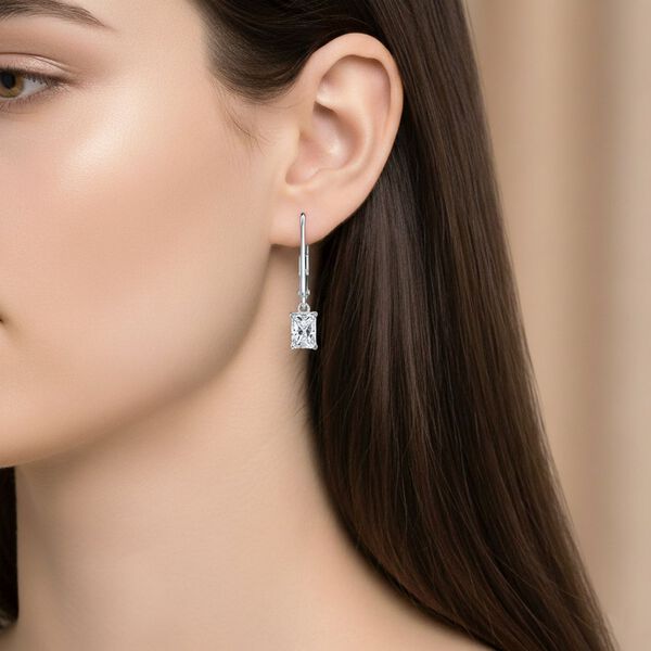 LUXURIANT SGL zertifizierte VS-GH Labor Diamant Ohrringe, 925 Silber rhodiniert - 1 ct. image number 3