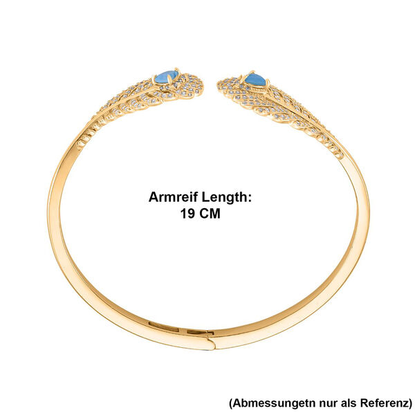 Blauer Kristall und wei&szlig;er Zirkonia 19cm Armreif image number 7