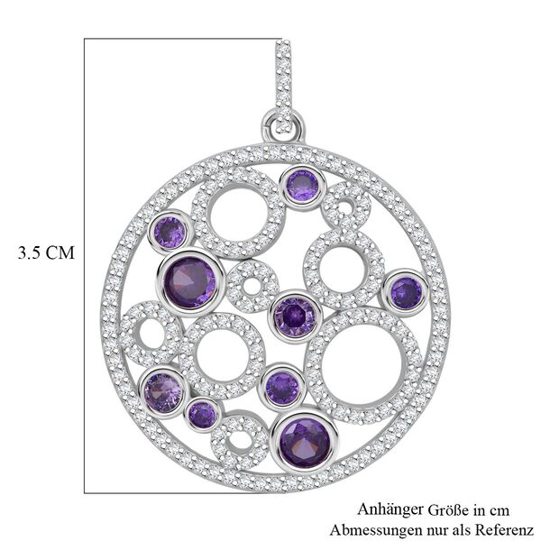LUSTRO STELLA - Lila Zirkonia Anhänger 925 Silber rhodiniert image number 5