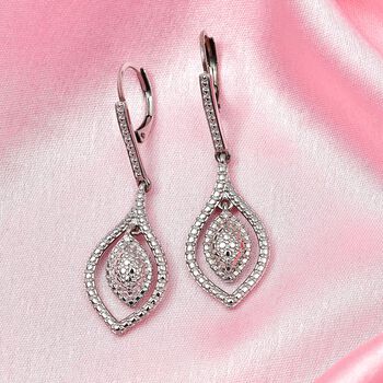 Ohrringe mit Diamantakzenten in Silberton