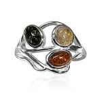 Natürlicher Baltischer Bernstein Ring 925 Silber (Größe 19.00)