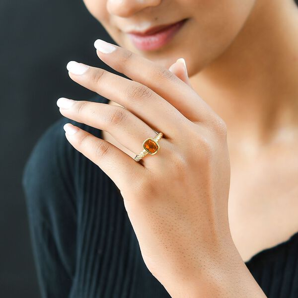 Salamanca Feueropal-Ring, 925 Silber Gelbgold Vermeil, ca. 1.07 ct image number 3