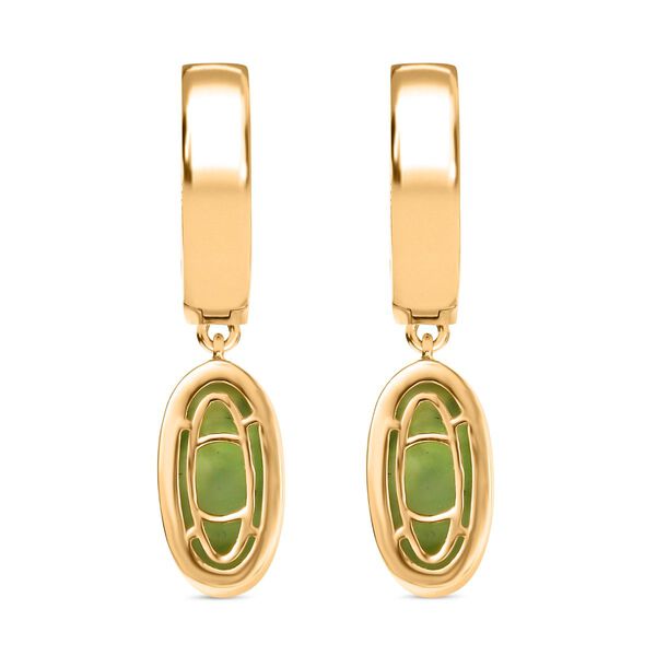 SHOPLC EXKLUSIV D'Joy Gr&uuml;n Blattgold-Quarz Ohrringe 925 Silber 750 Gelbgold Vermeil ca. 8.10 ct image number 5
