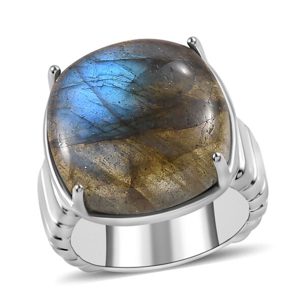 Labradorit Ring, Edelstahl (Größe 16.00) ca. 14.17 ct image number 5