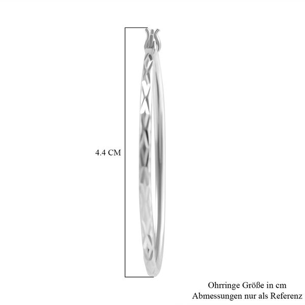 Creolen mit Diamantschliff-Muster image number 3