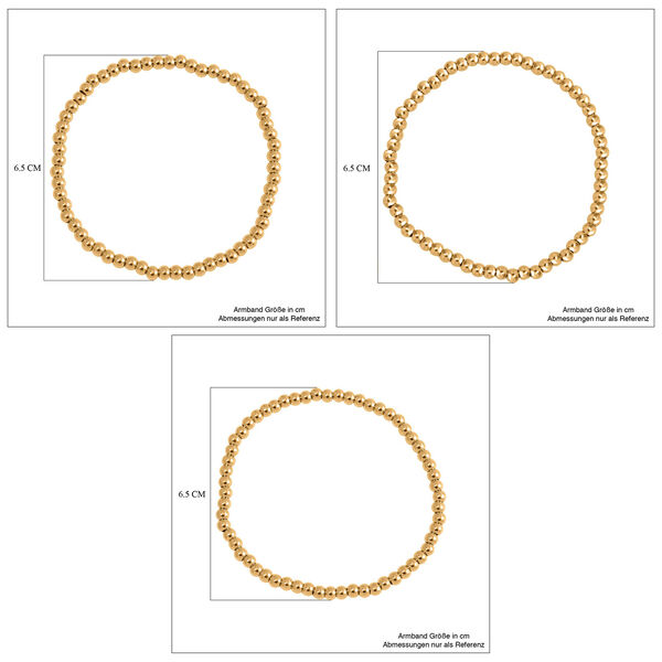 5er-Set – Kugel-Perlen-Armbänder in Goldton image number 5