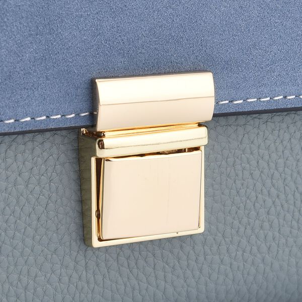 100% Echtleder Clutch mit RFID Schutz, Blau image number 8