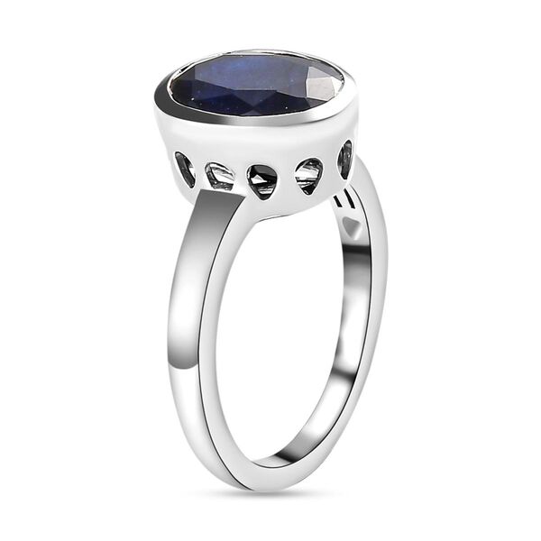 Masoala Saphir (Fissure gefüllt)-Ring, 925 Silber platiniert (Größe 20.00) ca. 4.98 ct image number 5