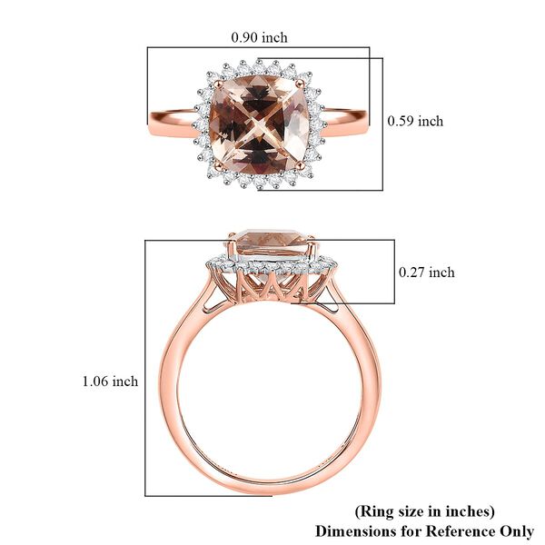 LUXORO AAA Morganit, Wei&szlig;er Diamant Ring 417 Gold (Gr&ouml;&szlig;e 19.00) ca. 4,14 ct image number 4