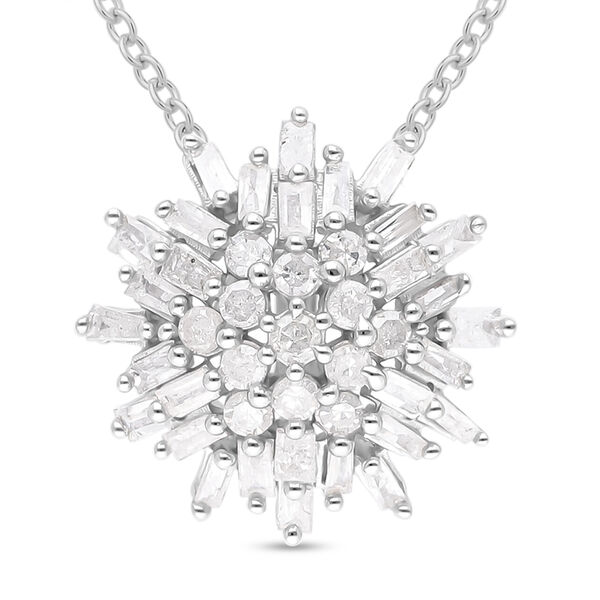 Schneeflocke Diamant Anhänger mit Kette- 0,50 ct. image number 0