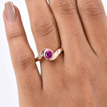 LUXURIANT AAA Labor Rosa Saphir und Zirkon Ring - 0,73 ct.