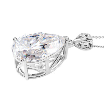 D'Joy Tropfen-Moissanit Anh&auml;nger mit 50cm Kette - 30 ct.