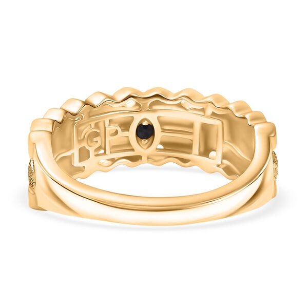 GP Trionfo Honeycomb Kollektion - Kanchanaburi Blauer Saphir Ring 925 Silber 750 Gelb Vergoldet (Gr&ouml;&szlig;e 17.00) image number 7