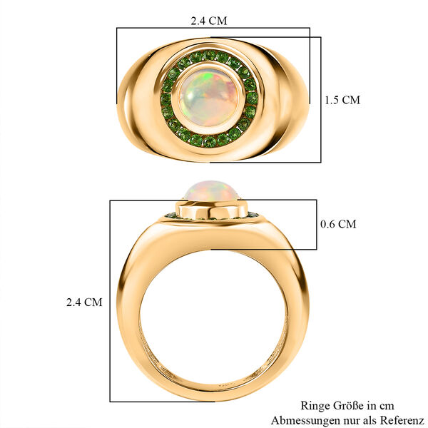AA Natürlicher, äthiopischer Welo Opal und Chromdiopsid Ring - 1,34 ct. image number 7