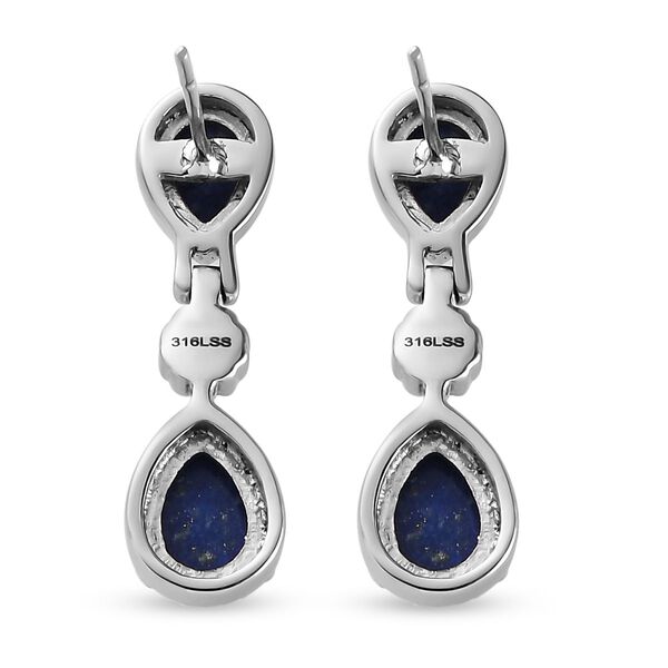 Lapislazuli-Ohrringe, Edelstahl ca. 5,11 ct image number 5