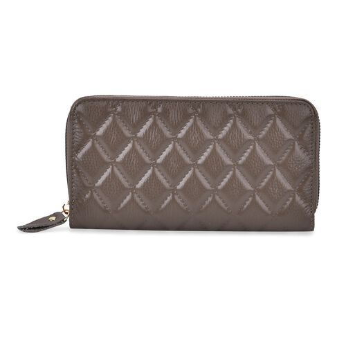 " life-style:Color:Grey; Size/Profile: Genunie Leather Wallet with RFID with box   Wall (exterior):Genunie Leather Lining (Interior):Polyester;  Pockets (exterior):Zipper -1;  Pockets (interior):card solt-12, currency divider-2,zipped-1 Size:19*2.5*9.5cm image number 0