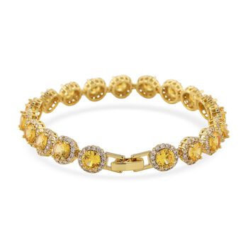 Goldgelbes und wei&szlig;es Zirkonia 19cm Armband