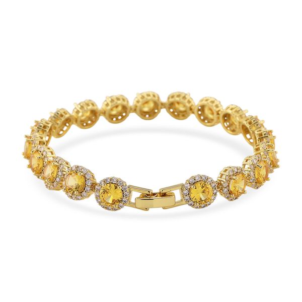 Goldgelbes und wei&szlig;es Zirkonia 19cm Armband image number 4