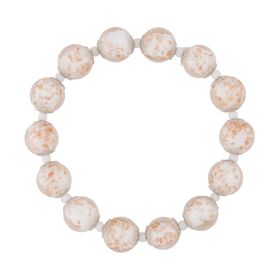 Weißes Armband im Murano-Stil, 16,5 cm