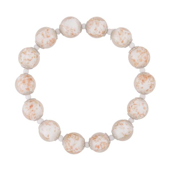 Weißes Armband im Murano-Stil, 16,5 cm image number 0