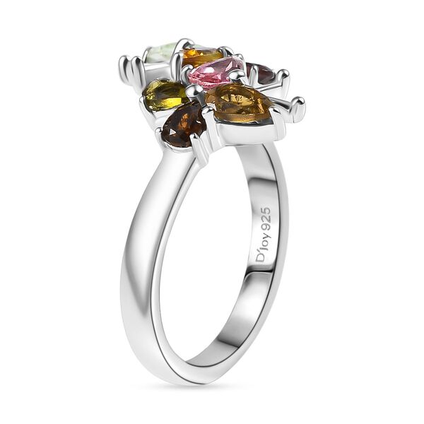 D joy Mehrfarbiger-Turmalin Ring, 925 Silber platiniert (Gr&ouml;&szlig;e 20.00) ca. 1.18 ct image number 5