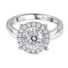 Moissanit Ring 925 Silber rhodiniert (Größe 17.00)